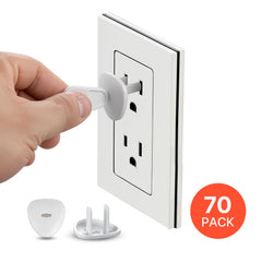 VEVOR Outlet Covers, 70 Pack, Plug Covers for Electrical Outlets, Secure Electric Socket Protector Caps with Shock