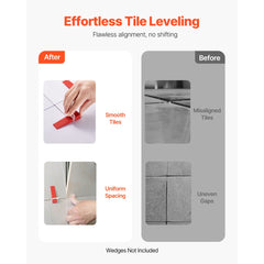 VEVOR Tile Leveling System Clips, 2200-Piece DIY Tile Leveler Spacers, 1/16"(1.5 mm) Tile Leveler Clips, Tile Leveling