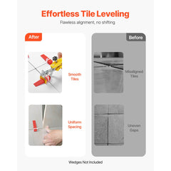 VEVOR Tile Leveling System, 1/8 Inch(3 mm) with 1pc Tile Plier, 700 PCS DIY Tile Leveler Spacers Clips and 200 PCS
