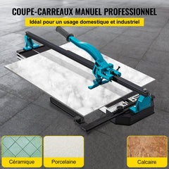VEVOR Tile Cutter, 48 Inch Manual Tile Cutter, Tile Cutter Tools with Single Rail & Double Brackets, 3/5 in Cap with