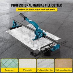 VEVOR Manual Tile Cutter, 24 inch, Porcelain Ceramic Tile Cutter with Tungsten Carbide Cutting Wheel, Infrared