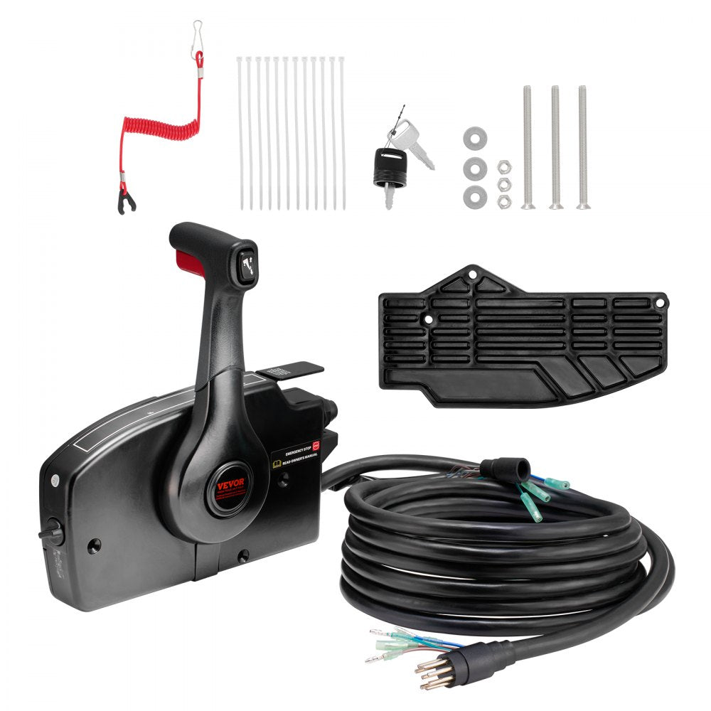 VEVOR Boat Throttle Control, 881170A15 Side-Mounted Outboard Remote Control Box for Mercury PT 2-Stroke, Marine