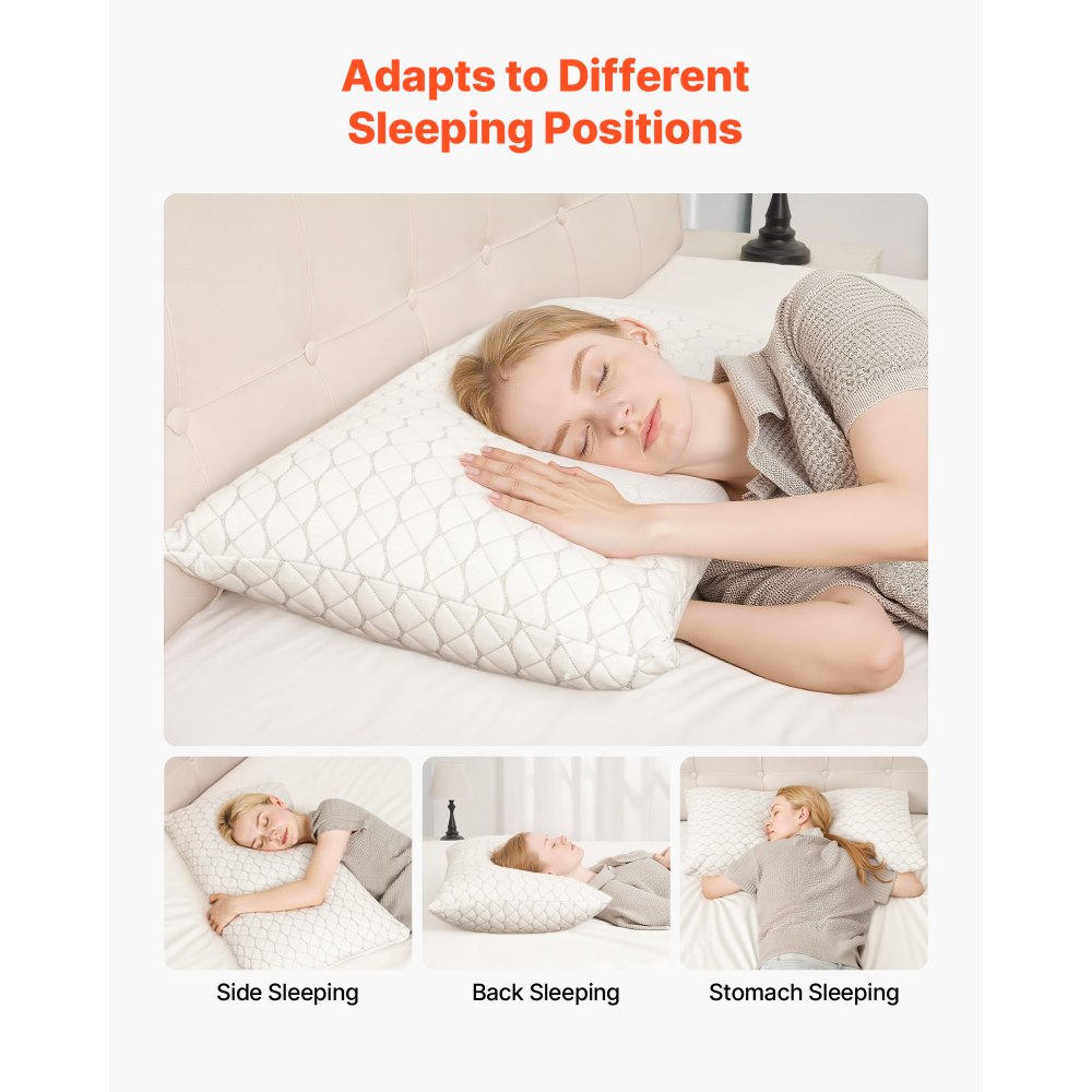 VEVOR Bed Pillow for Sleeping, King Size Luxury Quality Hotel Pillow with Memory Foam Fill, Supportive & Adjustable