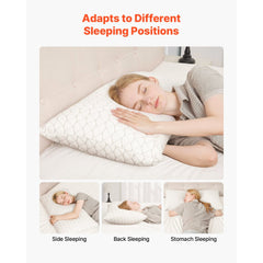 VEVOR Bed Pillow for Sleeping, King Size Luxury Quality Hotel Pillow with Memory Foam Fill, Supportive & Adjustable