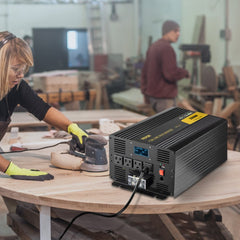 VEVOR Pure Sine Wave Inverter 3500 Watt Power Inverter, DC 12V to AC 120V Car Inverter, with USB Port LCD Display