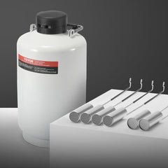 VEVOR Liquid Nitrogen Tank, 10 L Aluminum Alloy Liquid Nitrogen Container, LN2 Tank Dewar with 6 Canisters and Carry