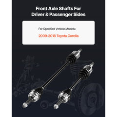 VEVOR CV Axle Shaft Assembly, 2 Pieces Front Left & Right (Driver and Passenger Side), Automotive Replacement CV Joint