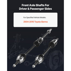 VEVOR CV Axle Shaft Assembly, 2 Pieces Front Left & Right (Driver and Passenger Side), Automotive Replacement CV Joint