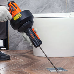 VEVOR 12V Electric Drain Auger, 25FT Cordless Plumbing Snake Auto Feed, Pipeline Snake Drain Clog Remover with Power
