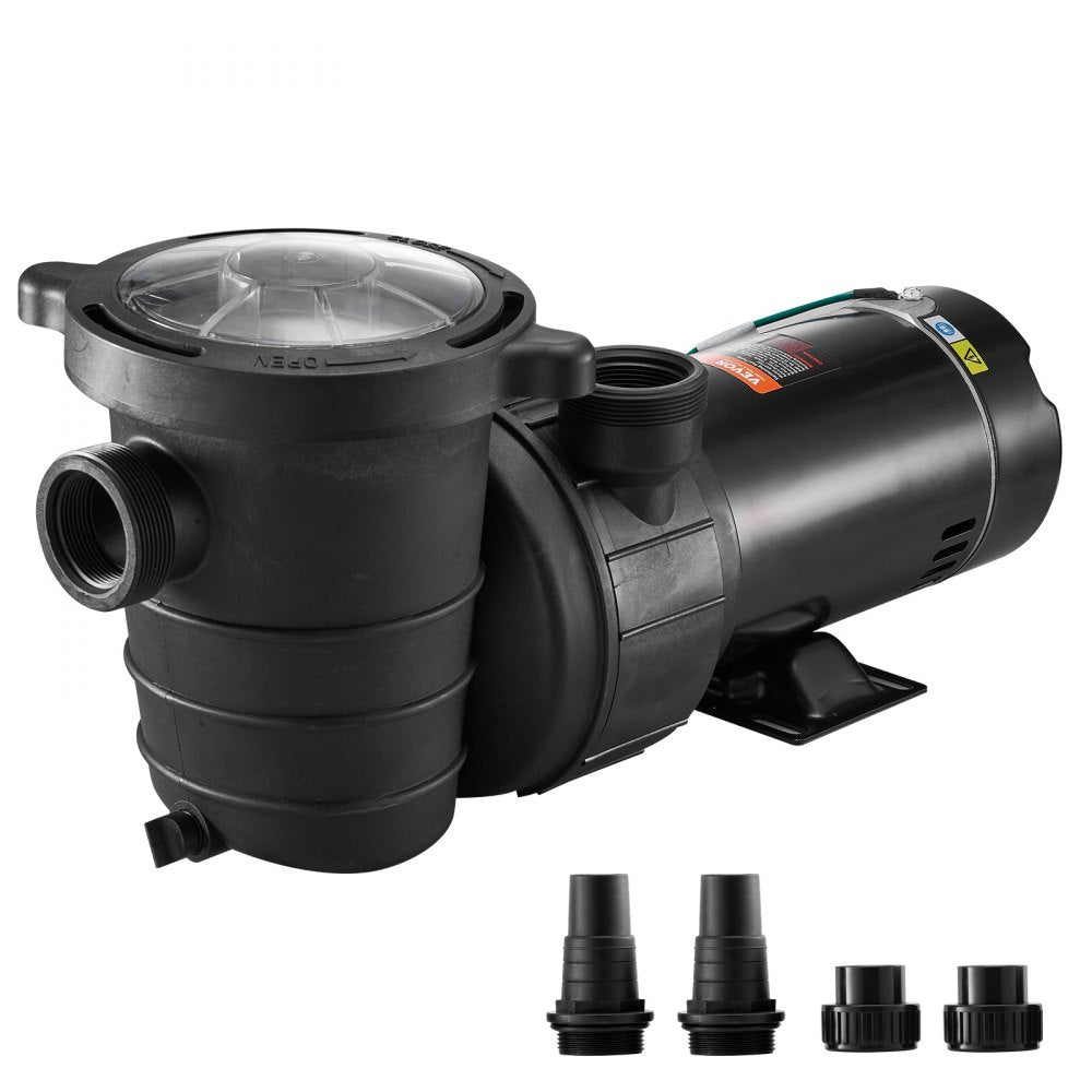 VEVOR Swimming Pool Pump 2.0HP 115V 1500W, Single Speed Pumps for Above Ground Pool, Powerful Pool Pumps with Strainer