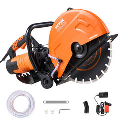 VEVOR Electric Concrete Saw, 14 in, 3200 W Motor Circular Saw Cutter with Max. 5 in Adjustable Cutting Depth, Wet Disk