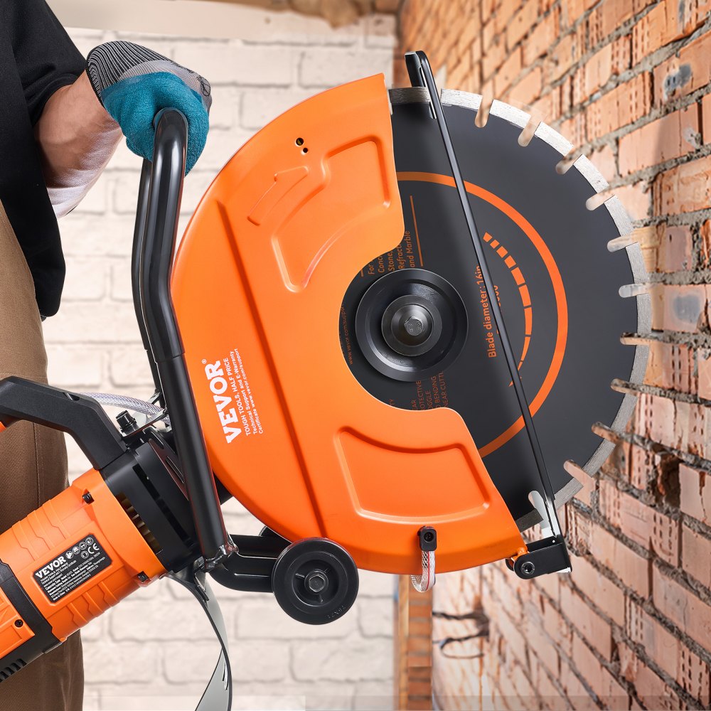 VEVOR Electric Concrete Saw, 16 in, 3200 W Motor Circular Saw Cutter with Max. 6 in Adjustable Cutting Depth, Wet Disk