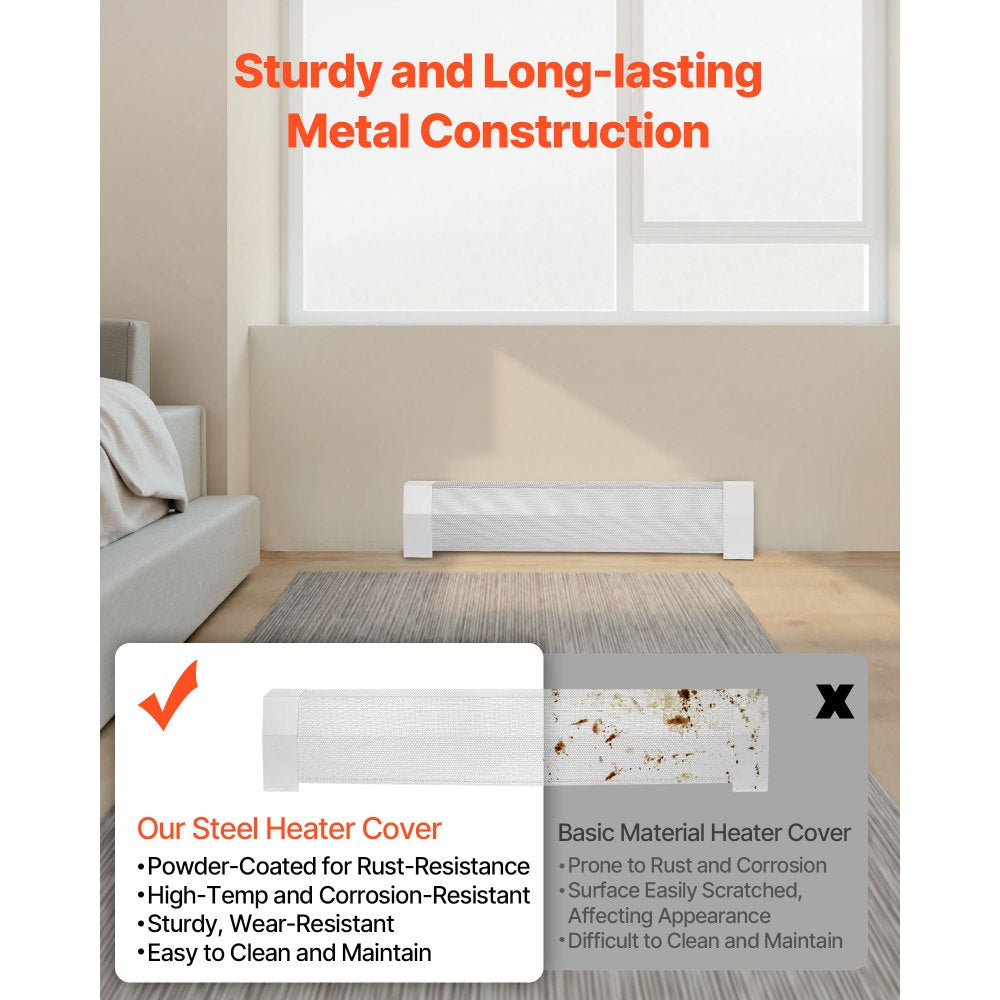 VEVOR Baseboard Heater Covers, Premium Series 3 ft Standard Electric Heating Unit Front Cover for Home Improvement