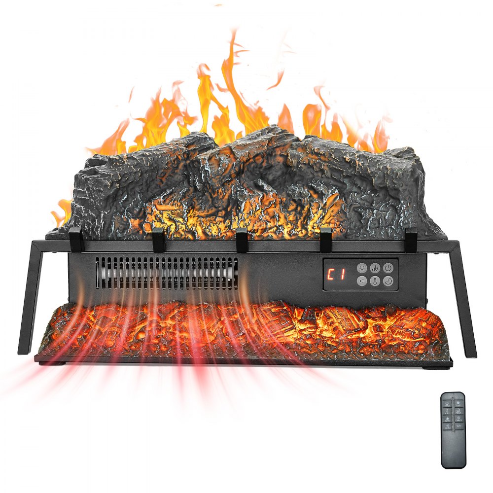 VEVOR Electric Fireplace Log, 25 inch Fireplace Insert Log Heater, with Crackling Sound,Remote Controller, 5 Adjustable