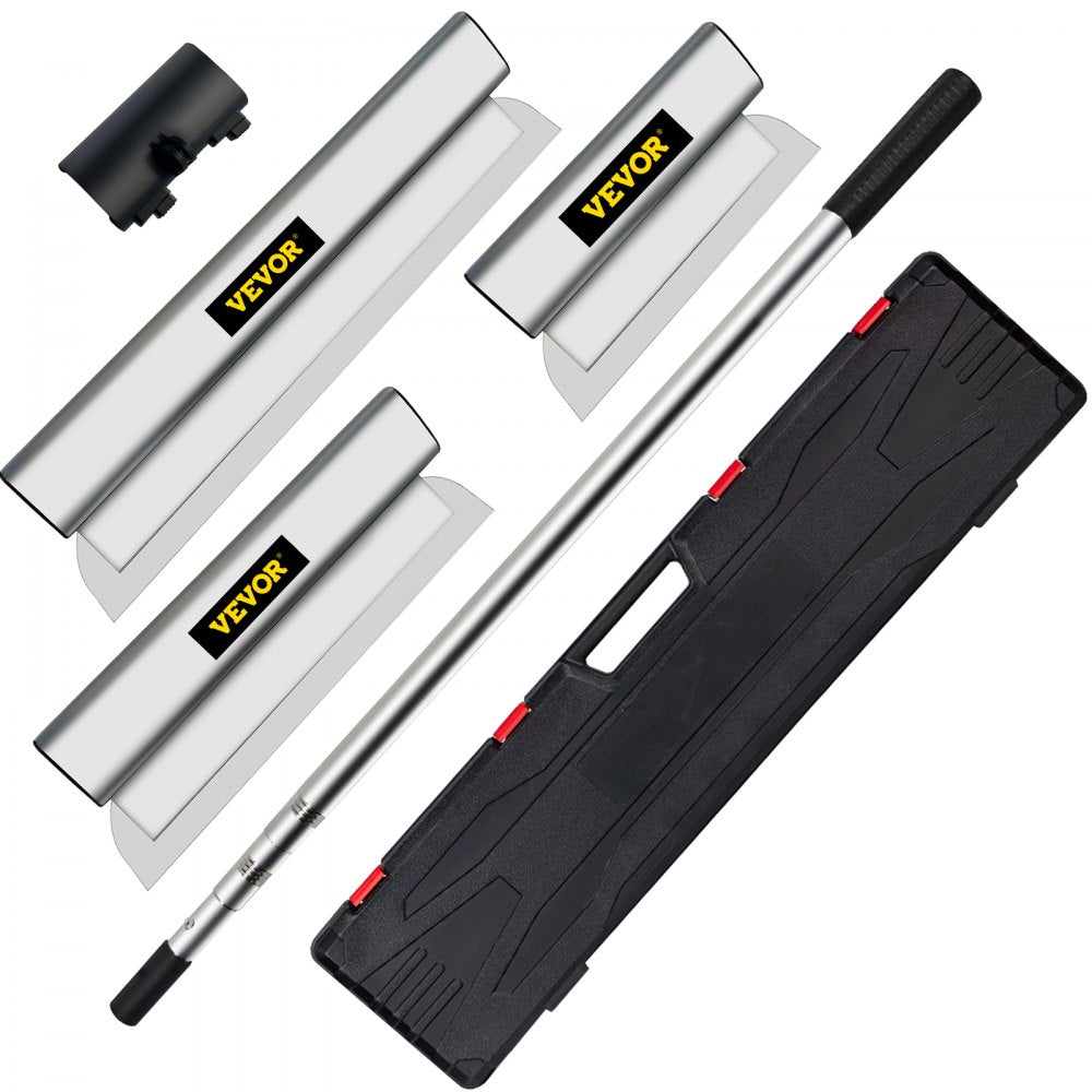 VEVOR Skimming Blade Set,25+40+60 cm Blades + 35"-78" Extension Handle，European Stainless Steel Construction Knife
