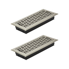 VEVOR 4 x 10 Inch Floor Registers, 2-Pack Vent Grilles, HVAC Heavy-Duty Walkable Iron Floor Vents, Easily Adjustable