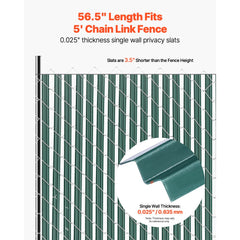 VEVOR Bottom Locking Privacy Slats, Single-Wall Vertical Bottom-Locking Slats for Chain-Link Fence, High-Density HDPE