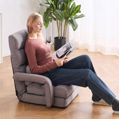 VEVOR Floor Chair, Floor Gaming Chair with 5 Adjustable Position and Back Support, Folding Sofa Chair with Armrest for