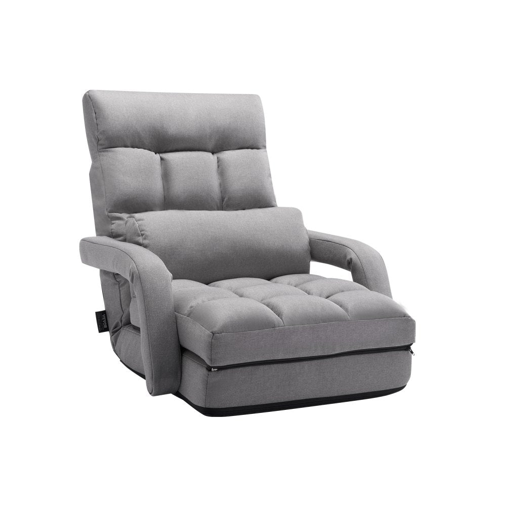 VEVOR Floor Chair, Floor Gaming Chair with 5 Adjustable Position and Back Support, Folding Sofa Chair with Armrest for