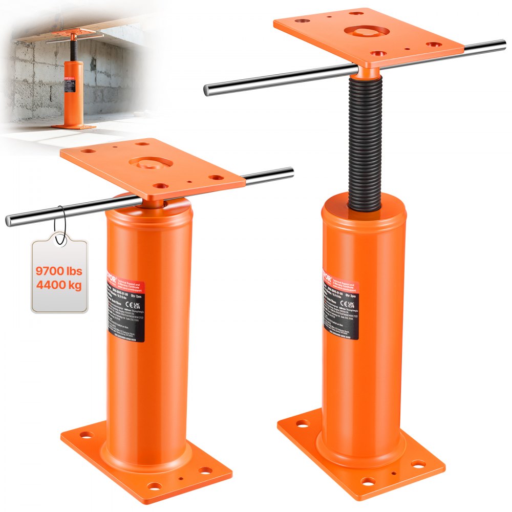 VEVOR House Floor Jacks, 2 Pack, 12"-16" Height Range, 9700 lbs Max Load Capacity Per Unit, Adjustable Support Beam