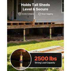 VEVOR House Floor Jacks, 4 Pack, 11.6"-16" Height Range, 2500 lbs Max Load Capacity Per Unit, Adjustable Support Beam