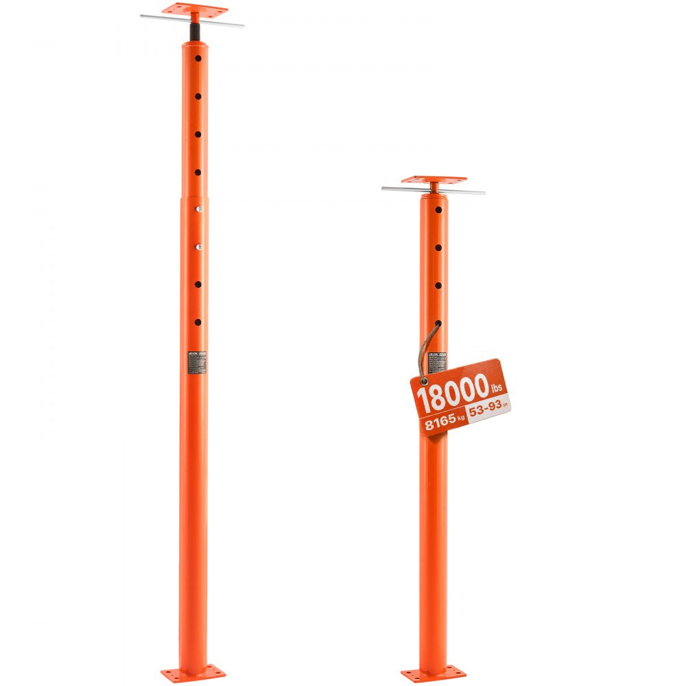 VEVOR House Floor Jack, 53"-93" Height Range, 18000 lbs Max Load Capacity, Adjustable Support Beam Basement Jack Post