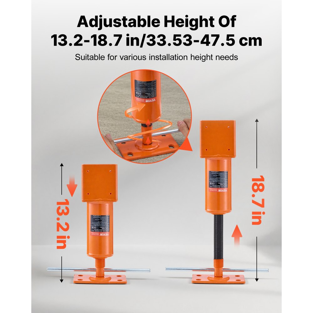 VEVOR Screw Jack Post, 4" x 4", 13.2"-18.7" Height Range, 24700 lbs Max Load Capacity, Adjustable Shore Jack, Temporary