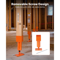 VEVOR Screw Jack Post, 4" x 4", 13.2"-18.7" Height Range, 24700 lbs Max Load Capacity, Adjustable Shore Jack, Temporary