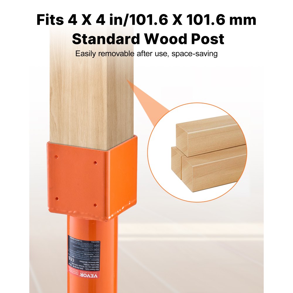 VEVOR Screw Jack Post, 4" x 4", 13.2"-18.7" Height Range, 24700 lbs Max Load Capacity, Adjustable Shore Jack, Temporary