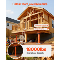 VEVOR House Floor Jacks, 2 Pack 19-36 Inch Height Range, 18000 lbs Max Load Capacity, Adjustable Support Beam Basement