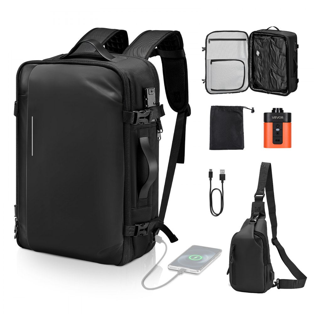 VEVOR Vacuum Travel Backpack, 65L, Expandable Vacuum Seal Compression Travel Backpack with Pump, with TSA-Approved