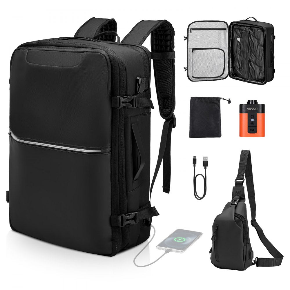 VEVOR Vacuum Travel Backpack, 80L, Expandable Vacuum Seal Compression Travel Backpack with Pump, with TSA-Approved