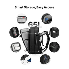VEVOR Vacuum Travel Backpack, 65L, Expandable Vacuum Seal Compression Travel Backpack, with TSA-Approved Lock, Multiple