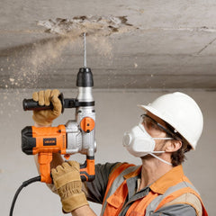 VEVOR Rotary Hammer Drill, 1-1/8 in SDS-Plus Electric Corded Heavy Duty Rotary Hammer, Including 3 Drill Bits, Flat