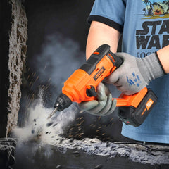 VEVOR 20V Cordless Hammer Drill, Lithium-Ion 0.6 Inch Rotary Hammer Driver, SDS-Plus Electric Lightweight Power Tool