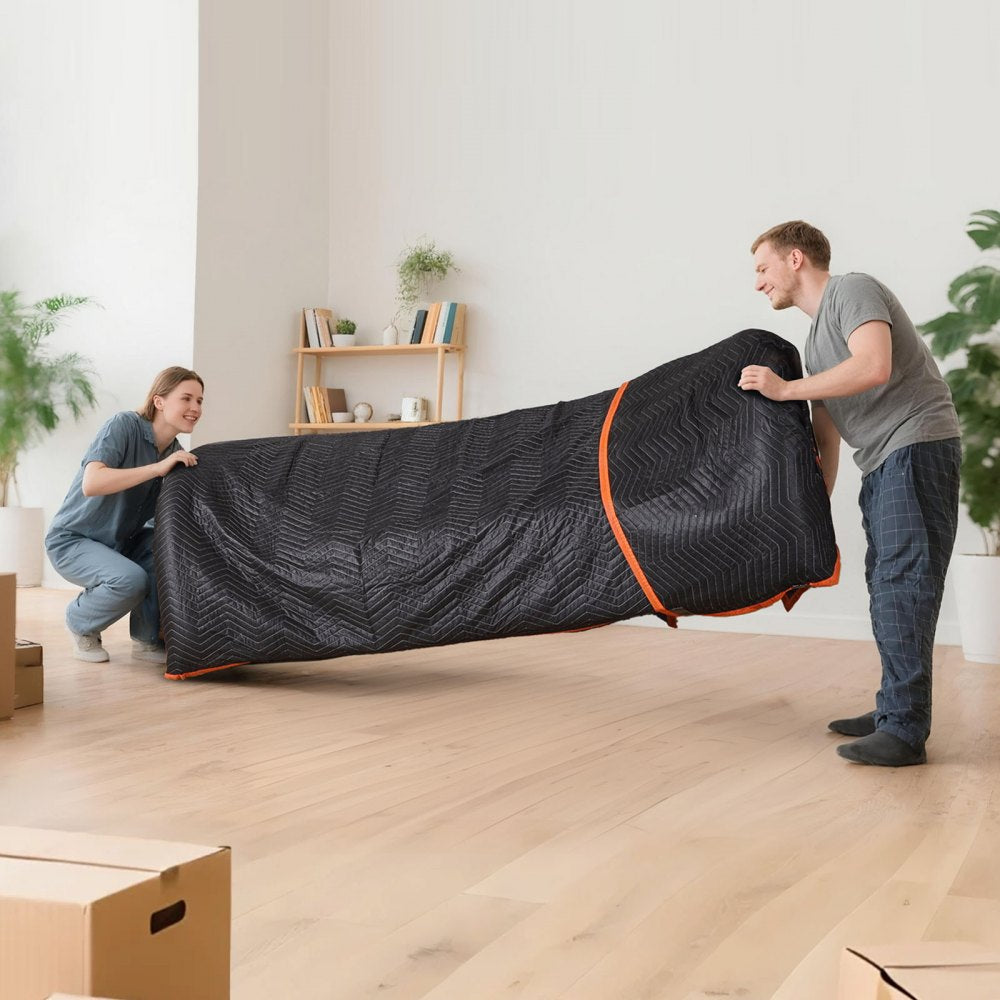 VEVOR Moving Blankets 12 Pcs, 72 x 40 in (32 lbs/dz) Large Packing Blankets with Cotton Filling, Heavy Duty Nonwoven
