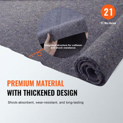 VEVOR Moving Blankets, 72" x 54", 21 lbs/dz Weight, 12 Packs, Professional Recycled Cotton Packing Blanket, Large Heavy