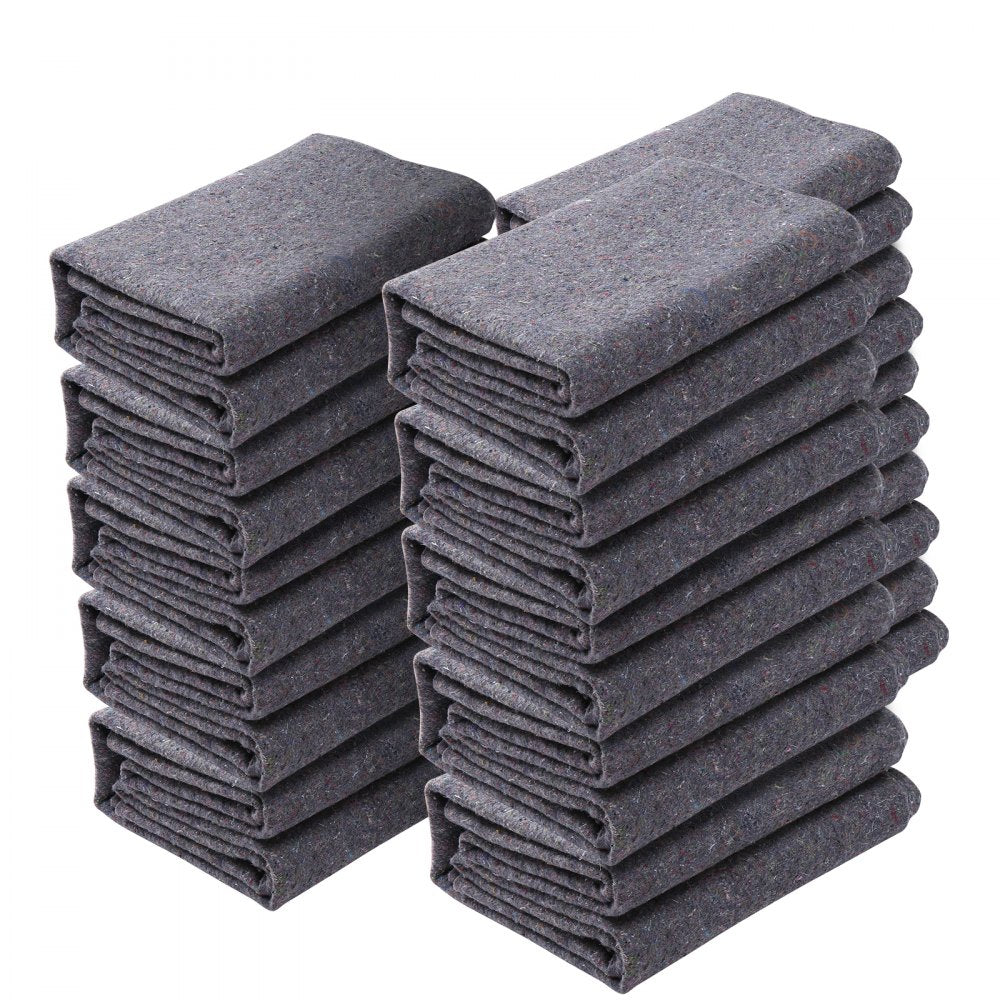 VEVOR Moving Blankets, 72" x 54", 21 lbs/dz Weight, 12 Packs, Professional Recycled Cotton Packing Blanket, Large Heavy