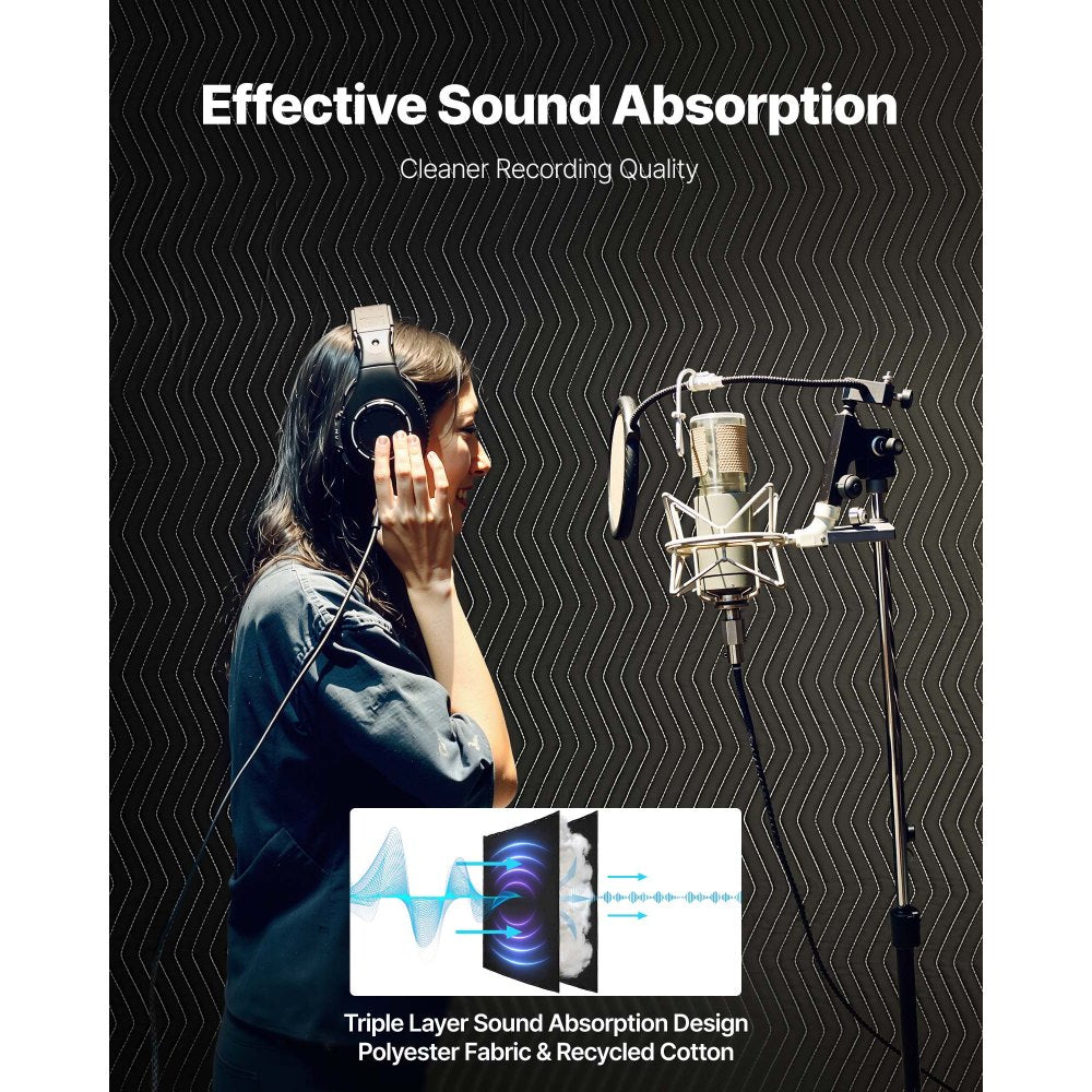 VEVOR 2 Pcs Sound Dampening Blankets, Soundproof Curtains with 96 x 80 in, Soundproof Blanket with Grommets, Studio