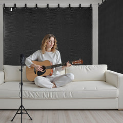 VEVOR 2 Pcs Sound Dampening Blankets, Soundproof Curtains with 96 x 80 in, Soundproof Blanket with Grommets, Studio