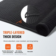 VEVOR Sound Dampening Blanket, 96" x 80", Extra Large Studio Grommeted Soundproof Blanket with Grommets, Light Blocker