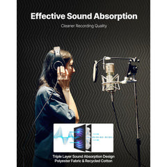 VEVOR Sound Dampening Blankets, Soundproof Curtains with 80 x 48 in, Soundproof Blanket with Grommets, Studio Grommeted