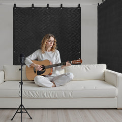 VEVOR Sound Dampening Blankets, Soundproof Curtains with 80 x 48 in, Soundproof Blanket with Grommets, Studio Grommeted