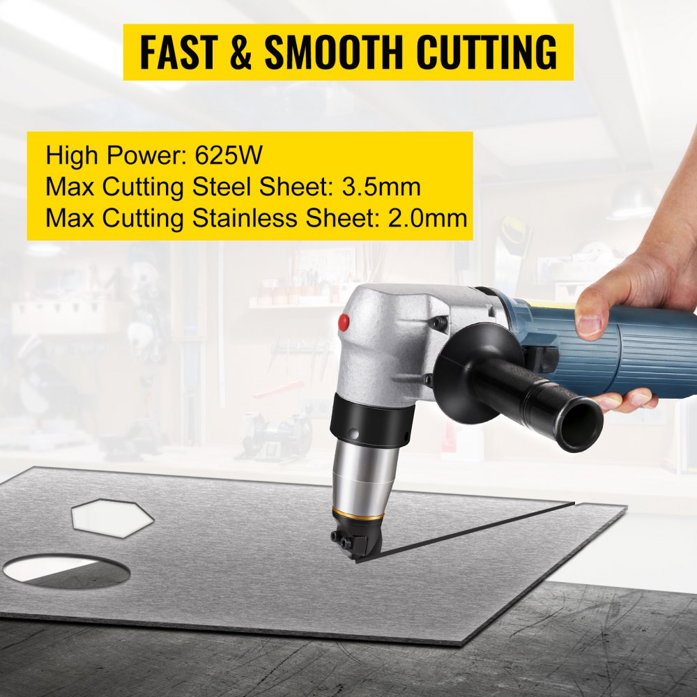 VEVOR Electric Metal Nibbler 625W Nibbler Metal Cutter 1000RPM High Speed Rotor 0.16in/4mm Metal Nibbler 110V w