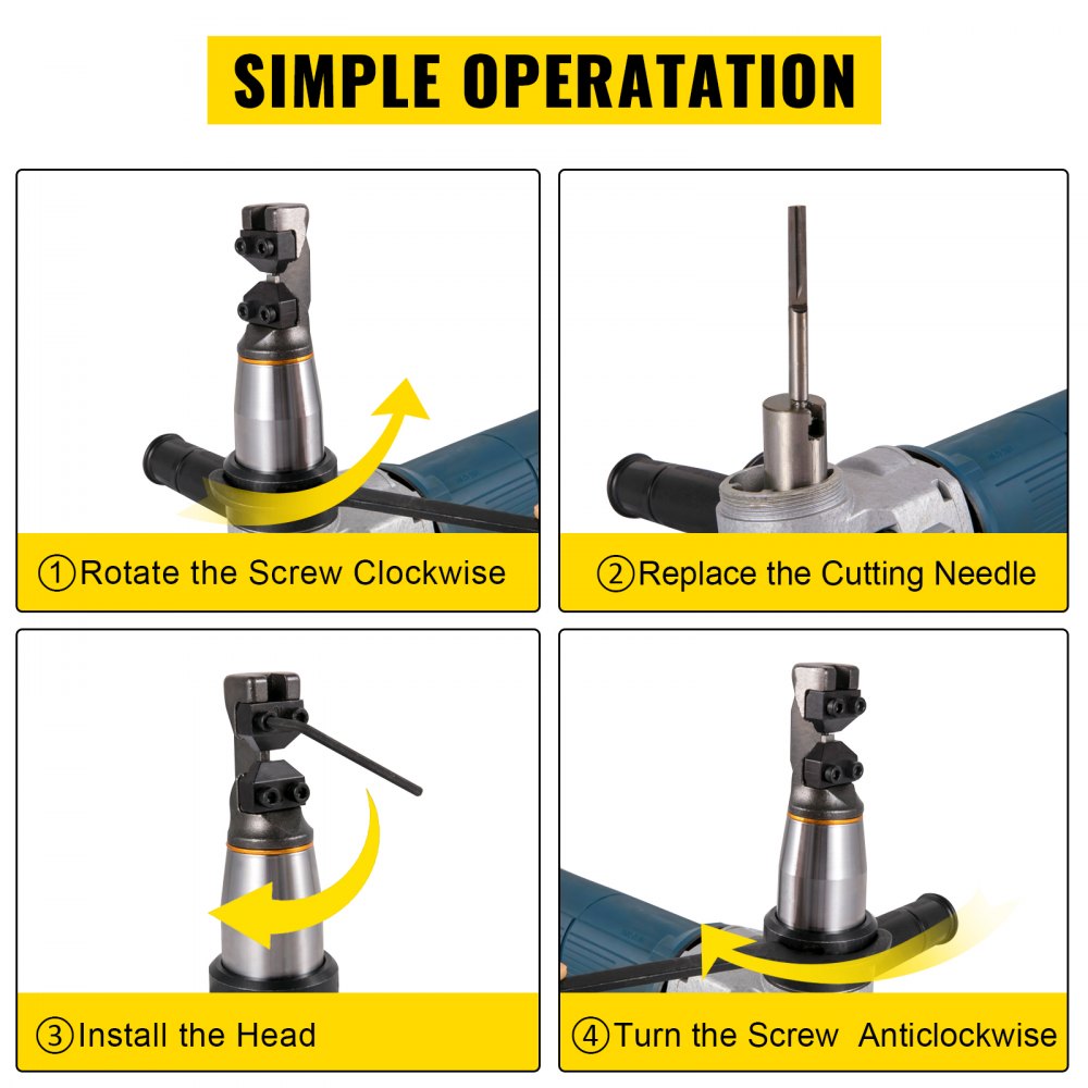 VEVOR Electric Metal Nibbler 625W Nibbler Metal Cutter 1000RPM High Speed Rotor 0.16in/4mm Metal Nibbler 110V w