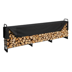 VEVOR Firewood Rack with Waterproof Cover, 150 x 14 x 46 in Outdoor Firewood Holder, 660lb Weight Capacity, 1/2 Cord