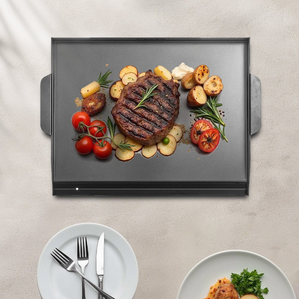 VEVOR Carbon Steel Griddle, 20x16 inch Universal Flat Top Rectangular Plate, Gas Grill Griddle for BBQ Grill