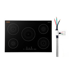 VEVOR Induction Cooktop 30in 5 Burners Built-in Electric Stove 220V 9200W, Low-Power Continuous Heating, Induction