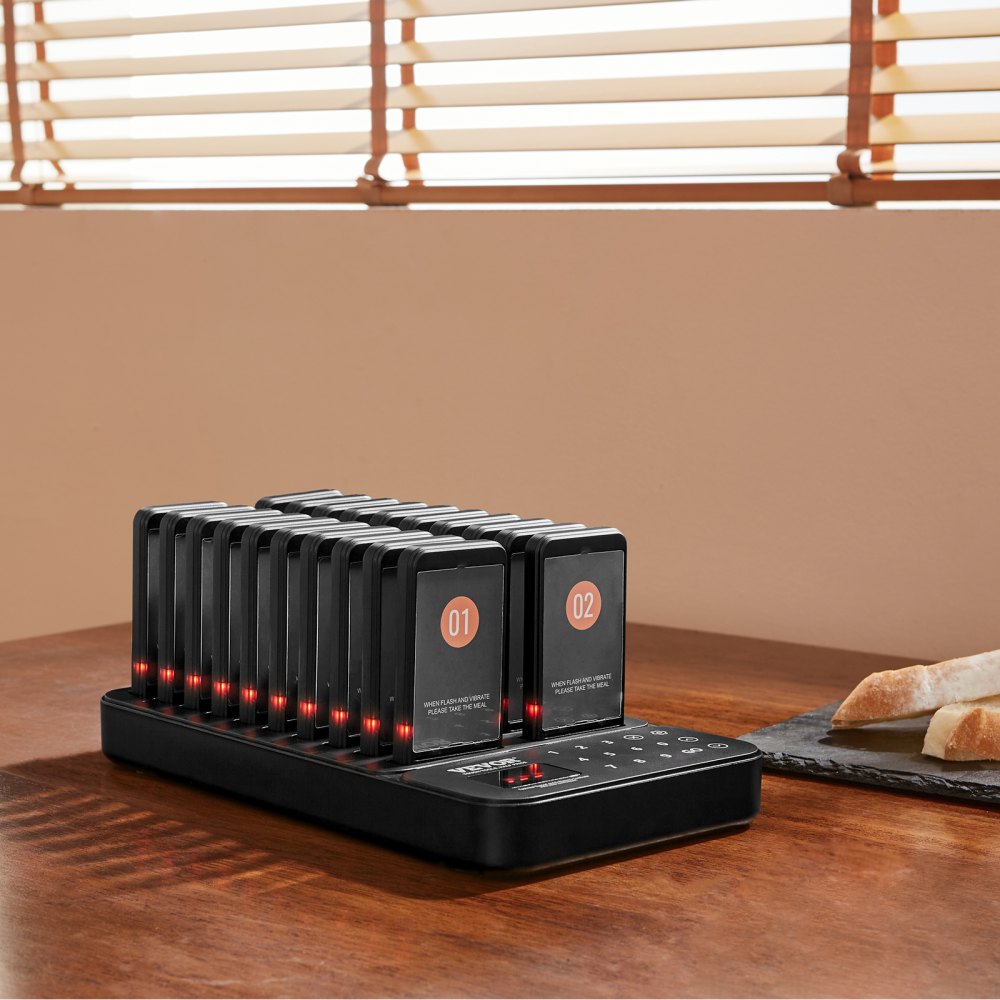 VEVOR Restaurant Pager System, Wireless 400m Long Range Lineup Waiting Queue Signal, Guest Customer Calling Beepers