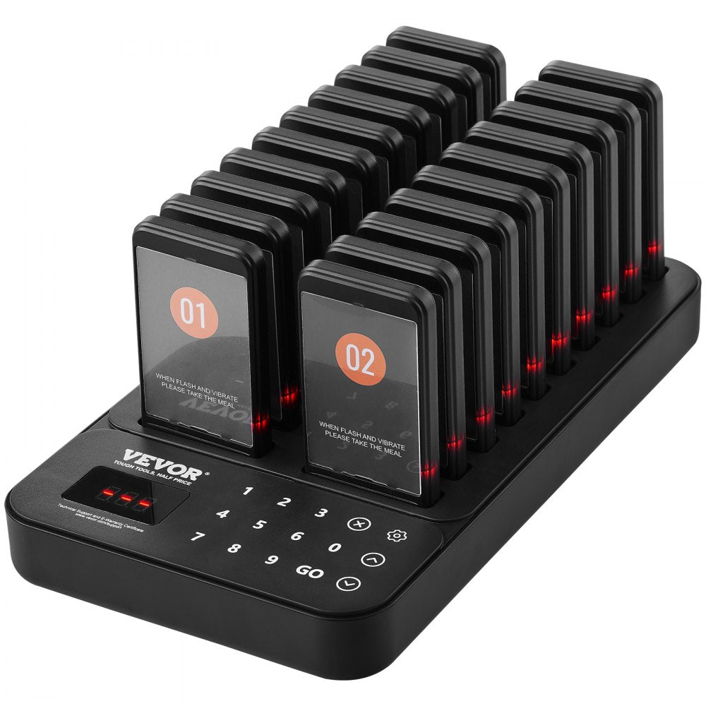 VEVOR Restaurant Pager System, Wireless 400m Long Range Lineup Waiting Queue Signal, Guest Customer Calling Beepers
